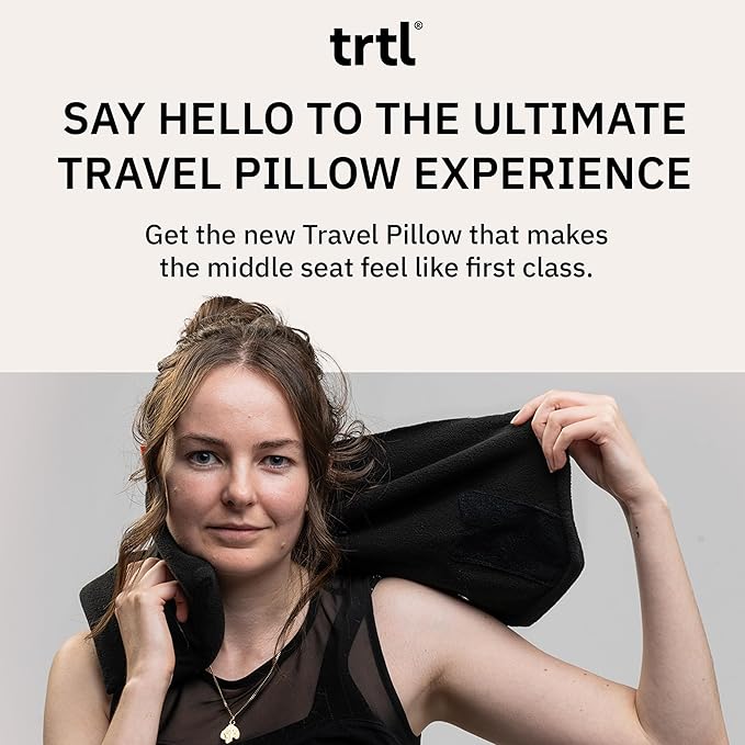 trtl Pillow Petite - Small Travel Pillow with Built-in Head and Neck Support - Comfortable Plane Neck Pillow for Traveling - Compact and Machine-Washable