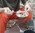 SANTTA Titanium Camping Spoon Set of 2 Piece, Spoon and Bottle Opener 2-in-1 Design, Lightweight Ti Utensils with a Pouch and Carabiner for Outdoor Camping Backpacking Hiking and Travel