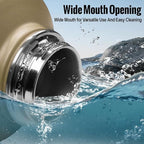 OneTigris Tactical Half Gallon Water Bottle with Straw - 64 oz Vacuum Insulated Stainless Steel Water Jug, Leakproof Sport Bottle with 3 BPA Free Lids, Paracord Handle & MOLLE Water Pouch for Outdoor