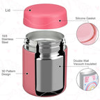 12oz 2 Pack Insulated Food Jar Set for Kids Soup Thermo Hot Food Lunch Container Wide Mouth Leak Proof Stainless Steel Vacuum Bento Box for School Office Travel Outdoors