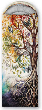 AILONEN Outer Space Astronaut Camping Sleeping Bags,Lightweight & Waterproof,3 Season Warm & Cool Weather,Cartoon Sleeping Bags for Kids,Boys Girls Travelling,Outdoors