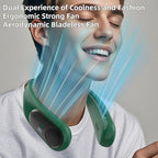 Portable Neck Fan,Personal Wearable Bladeless Fan,LED Display,4-Speeds,6000mAh USB Rechargeable,360° Strong Cooling Wind,Hands Free,Long Lasting,Birthday Gifts for Men Women Dad Mom (Dark green)