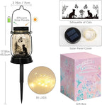 kyoryuger Cat Solar Lanterns Cat Gifts for Women Men Cat Lovers Gifts Hanging Cat Lanterns with Stake for Yard Lawn Garden Decor Black Cat Lantern Torches