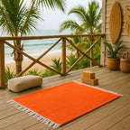 Open Road Goods Solid Color Mexican Yoga Blanket – Large Handwoven Throw for Yoga, Beach, Camping or Home – Soft and Durable Cotton Blend