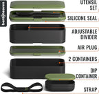 Bentoheaven Premium Bento Box Adult Lunch Box with Compartments for Women & Men, Set of Utensil & Chopsticks & Dip Container, Cute Japanese Kids Bento Lunch Box, Microwavable (Olive Garden)