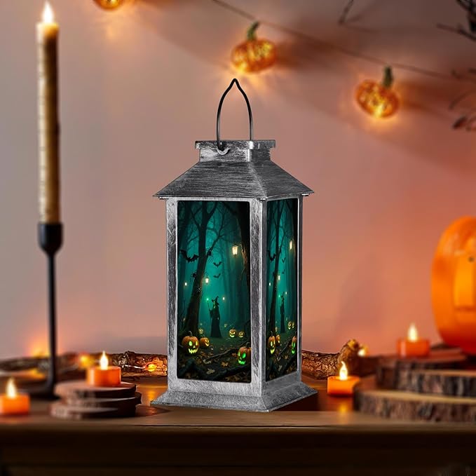 Halloween Decorations Outdoor,Halloween Hanging Decorations,Solar Lantern,Decor for Home Outside Porch Garden Yard Lawn Party Decorations（Witch Pumpkin Tree）