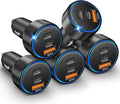 USB C Car Charger 5Pack, 3-Port 93W Dual PD USB-C & USB-A Fast Charging Cigarette Lighter USB Charger for Samsung S25 S24, Car Phone Adapter Accessories for iPhone 17/Air/16/15 Pro Max, Pixel