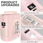 AMACOOL Portable Waist Fan Clip On, MAX 40H Work Time, 10000mAh Rechargeable Wearable Shirt Fan with Light, 16000RPM Powerful 5 Speed Belt Fans Personal Cooling Fans for Outdoor Jobsite Camping Travel