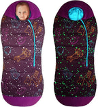 AceCamp Glow in The Dark Mummy Sleeping Bag for Kids and Youth, Temperature Rating 30°F/-1°C, Water-Resistant for Camping, Hiking, and Slumber Party