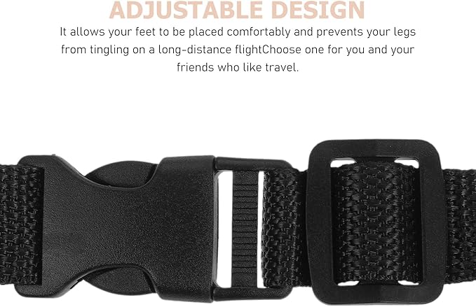 OUNONA Airplane Foot Hammock Portable Footrest Foot Hanger Travel Footrest Black for Airplane and Office Use