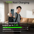 Miady 12-Pack 5000mAh Mini Portable Charger with Built-in Type C Connector, 5V 2.4A USB-C Output Fast Charging Small Power Bank (Black+White+Lake Green+Clove Purple+Cream Blue+Champagne Pink)
