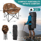 Slsy Heated Camping Chair Oversized, Outdoor Portable Heated Folding Chair, Heavy Duty 500 lbs Support, Padded Seat for Outdoor Sports, Camping, Patio, and Picnics