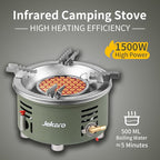 Camping Stove with Infrared Burner, Single Burner Propane Stove Adjustable Flame Control Wind-Resistant Portable Gas Cooker for Camping Hiking Outdoor Cooking