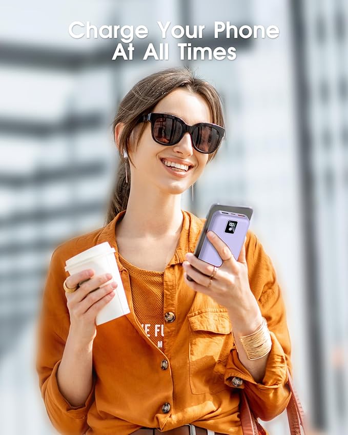 Portable Charger Built-in Cables and AC Wall Plug, 12000mAh power Bank, USB C 22.5W Fast charging Phone Charger ,Compact Lightweight External Battery Pack for iPhones, iPad, Samsung，Tablets, etc.