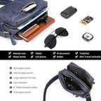 Augus Men's Leather Messenger Bag Shoulder Crossbody Backpack Bags Purse for Women Vintage Anti-Theft Waterproof Casual