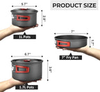 Alocs Camping Cookware, Portable Camping Essentials with Accessories, Camping Gear Camping Cooking Set for Outdoor Cooking, Backpacking, Hiking and Picnic.