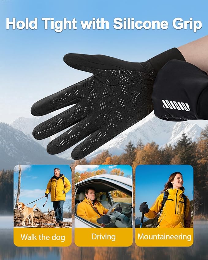 RIGWARL Gloves for Cool&Cold Weather Waterproof, Winter Gloves for Men Women Touch Screen