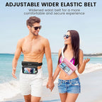 Niveaya IP68 Waterproof Fanny Pack - 2 Pack, Floating Dry Bag Pouch, Phone Waterproof Waist Pouch Dry Bag, Beach, Kayaking, Swimming, Boat Essentials, for iPhone 16/15/14/13/12 Pro Max up to 9.5"