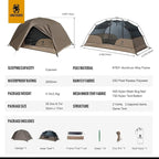OneTigris COSMITTO 2 Person Backpacking Tent Shelter- Free Standing Lightweight Waterproof 3 Season Camping Tent for Outdoor Hiking Mountaineering