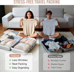 Veken 10 Set Packing Cubes for Travel, Beach Vacation Essentials Accessories for Cruise Ship, Suitcase Organizer Bags for Luggage with Hanging Toiletry & Shoe Bag, Birthday Gifts for Women Mom Her