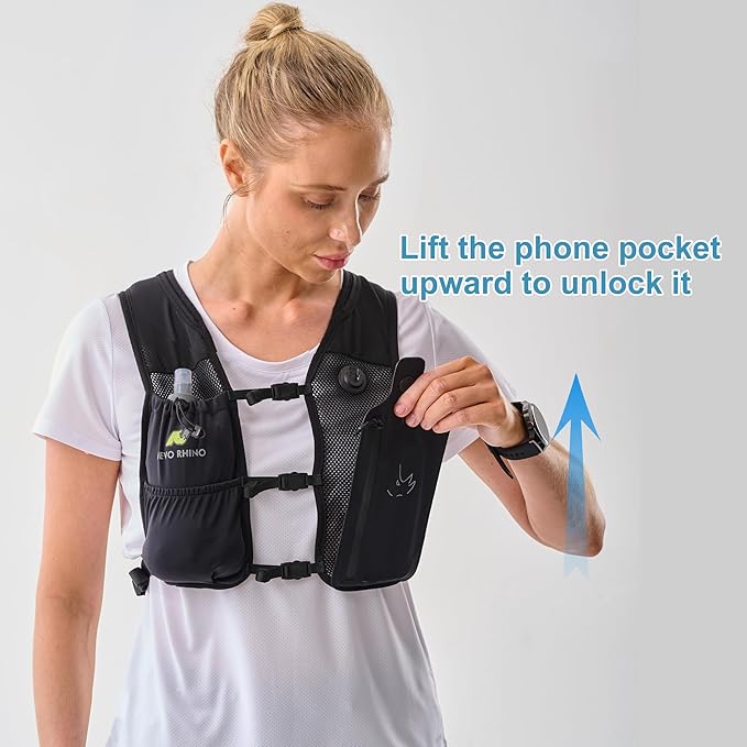 Running Vest with 350 ML TPU Soft Flask, Small Running Water Vest -Adjustable Chest Straps, Lightweight Hydration Vest Pack for Trail Marathon Hiking Cycling for Women Men Mini