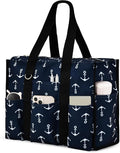 Becokan Large Tote Bag for Women Waterproof with 12 Pockets Top Zipper Closure Utility Teacher Nurse Bags for Work School