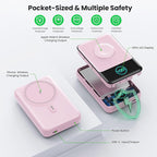 Magnetic Portable Charger for iPhone, 3-in-1 10800mAh Qi2 15W Wireless Power Bank with iWatch Charger,30W PD Fast Charging USB-C LCD Display Battery Pack for Magsafe,iPhone 16/15/14/13/12, Apple Watch