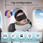 Upgraded Neck Pillow for Airplane Travel - 360° Support Gifts for Women/Men/Mom/Dad, Memory Foam Travel Pillow With Eye Mask & Earplugs, Portable Carry Bag for Long Flights| Best Airplane Accessories