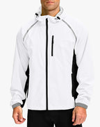 Men's Cycling Rain Jackets Waterproof Running Bike Windbreaker Lightweight Packable Hooded Jacket
