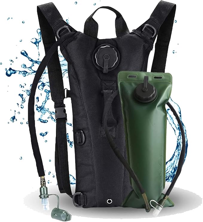 Water Backpack Black Hydration Backpack with 3 Liter Bladder Lightweight & Waterproof Hydration Pack for Hiking, Cycling, Running,Climbing Outdoorer ,Gift for dad