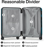 Hanke 29 Inch Luggage Suitcases With Spinner Wheels Lightweight PC hardside Rolling Suitcase With Travel Lock, Checked-Large 29-Inch Christmas Gifts for Birthday(Caribbean Blue)