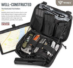 WYNEX Tactical Admin Pouch With Tri-Fold Open Design, MOLLE Tool Pouch, First Aid Pouch, EDC Utility Pouches, Tools Bag Attachment Organizer - Includes U.S.A Flag Patch