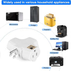 3 Outlet Wall Adapter T-Shaped, UL Listed 3 Prong Grounded Plug Extender,125V 1875W - Heavy Duty Multi Outlet Wall Plug,Power Outlet Splitter (3 Pack)