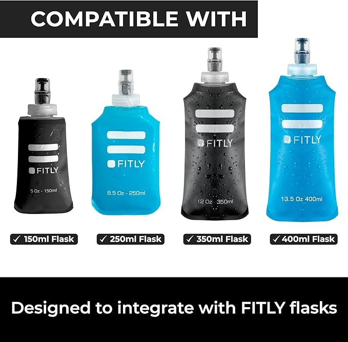 Soft Flask - Shrink As You Drink Soft Water Bottle for Hydration Pack - Folding Water Bottle Ideal for Running, Hiking, Cycling, Climbing & Rigorous Activity