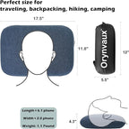 Memory Foam Camping Pillow - Lightweight & Portable Small Travel Pillow for Airplane & Train Travel, Camping, Backpacking, Removable Washable Cover, Easy to Clean, Includes Storage Bag