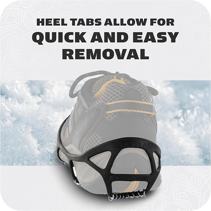 Yaktrax Walk Traction Cleats - 360-Degree Grip on Snow, Ice, & Multi-terrain Surfaces - Elastic Outer Band w/ Easy-On/Off Heel Tab & 1.2mm Zinc-coated Steel Coils - Abrasion & Rust Resistant - Unisex