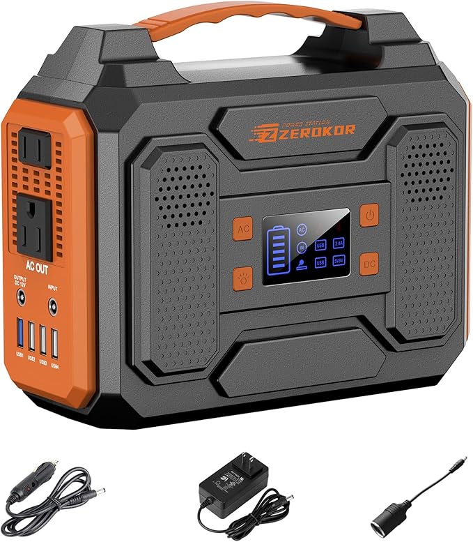 Portable Power Station 300W Solar Generator 280Wh(without Solar Panel), 110V Portable Power Bank with AC Outlet Pure Sine Wave, DC, USB QC3.0, External Lithium Battery Pack for Camping RV Outdoor Use