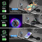 65W USB C Car Charger, Bangfun 4 Port Cigarette Lighter Adapter QC/PD 30W Fast Charging Dual 12V USB Car Phone Charger Power Adapter Plug for iPhone 16 15 14 13 12 iPad Pro,Samung S24(Black)