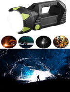 LED Handheld Lantern Searchlights, 15000LM 8 Modes Rechargeable LED Flashlights Spotlight, Outdoors Camping Hunting Lamp Portable Work Light Tail Lights for Indoor Outdoor Emergency