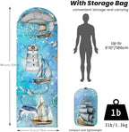 Sleeping Bags for Adults Youth Kids,3D Printing Camping Sleeping Bag for Girls Boys Lightweight Waterproof Cold/Warm Weather Sleeping Bag for 3 Seasons