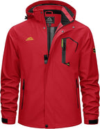 TACVASEN Men's Rain Jacket Lightweight Windbreaker with Hooded Water Resistant Outdoor Raincoat for Hiking Travel Camping