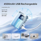 JISULIFE Portable Neck Fan, 100-Speed Adjustable 40000 RPM Personal Mini Necklace Wearable Belt Fan, 16H Rechargeable Battery 4500mAh with LED Display for Outdoor, Travel, Camping,Gifts- Blue