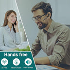 CANDEO Bluetooth Headset, Wireless Bluetooth Earpiece Hands-Free Earphones with Built-in Mic for Driving/Business/Office, Compatible with iPhone and Android