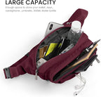 CXWMZY Fanny Packs For Women & Men Waist Pack Hip Bum Bag with Multi-Pockets Large Capacity Waterproof Casual Bum Bag for Disney Traveling Casual Cycling Running Hiking (Wine Red)