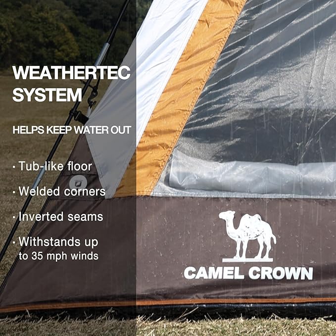 CAMEL CROWN 4/6 Person Tent Waterproof Lightweight Portable Backpacking Tent for Outdoor Camping Hiking