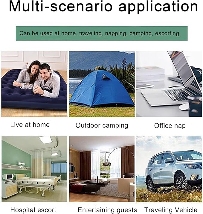 Twin Size Single Camping Air Mattress Bed with Air Pump,Inflatable Travel Air Mattress,Thickened Portable Blow Up Sleeping Bed Pad for Truck Tent Camping/Home/Hiking(Black)