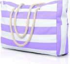 Becokan Beach Bags for Women Large Waterproof Beach Tote Bag Zipper Beach Bags Waterproof Sandproof Swim Pool Bag Large Tote