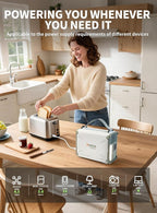 EHOM Portable Power Station 350W (Peak 700W), EP350 299Wh Solar Generator with 120V Pure Sine Wave AC/USB/Car Outlets, Backup Lithium Battery Generator for CPAP Outdoor RV Camping Emergency Blackout