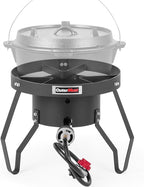 Gas Stove Propane Burner with Regulator and Cast Iron Braided Holes (single) for Outdoor Cooking, Camping and Seafood Boil