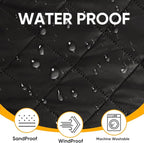 Northroad Waterproof Camping Blanket with Sherpa Lining, Large Windproof Outdoor Blanket for Cold Weather, Light Weight and Warm for Picnic, Stadium, Dog, Concert, 55"x82" (Black, 1PCS)